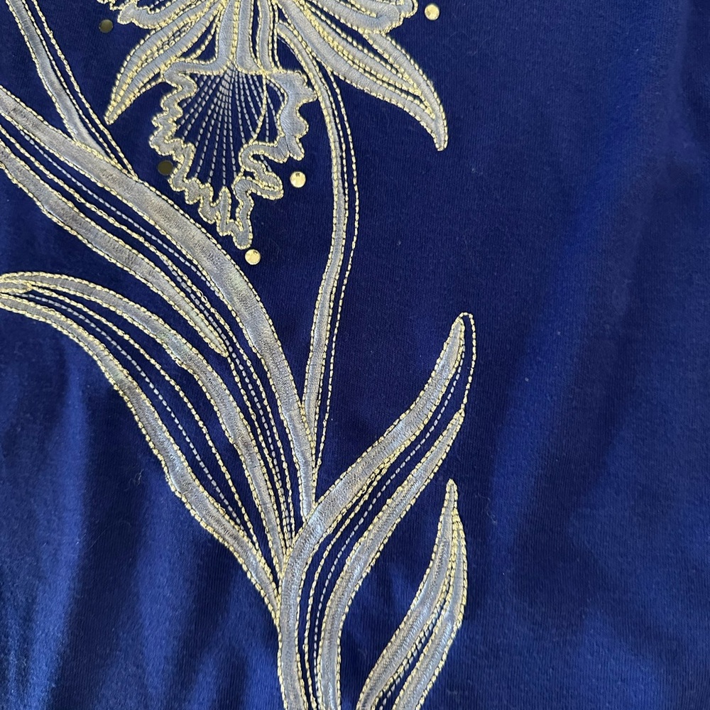 Bob Mackie Wearable Art Blue Top - Picture 8 of 8